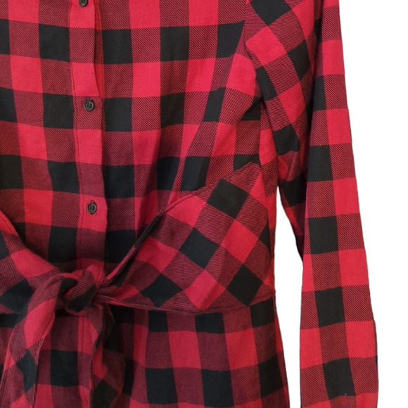 ZARA GIRLS Casual Red Buffalo Check Plaid Holiday Casual Dress Size 11/12 - Picture 4 of 7